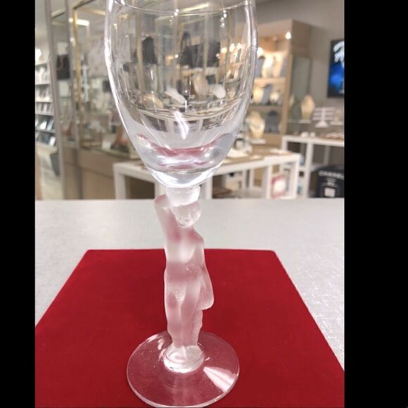 Vintage Bayel Bacchus by France Male Nude Frosted Wine Glass Goblet NO CHIPS - Picture 3 of 4